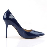 Blue Varnished 10 cm CLASSIQUE-20 pointed toe stiletto pumps