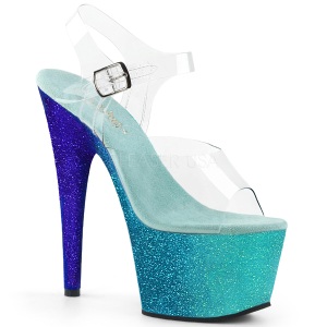 Blue glitter 18 cm Pleaser ADORE-708OMBRE Pole dancing high heels shoes