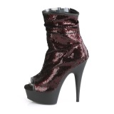 Bordo 15 cm DELIGHT-1008SQ womens sequins ankle boots