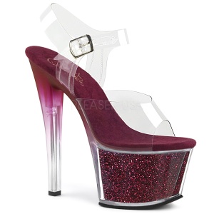 Borgogna 18 cm SKY-308G-T scintillare plateau sandali donna con tacco