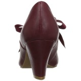 Borgogna 6,5 cm WIGGLE-32 retro vintage scarpe décolleté maryjane tacco spesso
