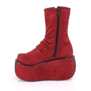 Borgogna Scamosciati 9 cm VIOLET-100 stivaletti demoniacult con plateau