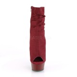 Borgogna Vegano 15 cm DELIGHT-1031 Stivali alla caviglia punta aperta