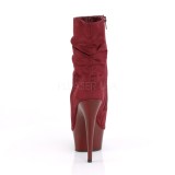 Borgogna Vegano 15 cm DELIGHT-1031 Stivali alla caviglia punta aperta