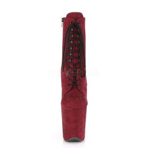 Borgogna faux suede 20 cm FLAMINGO-1020FS stivaletti da pole dance
