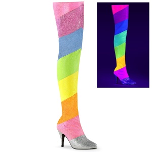 Brillare 10 cm DREAM-3012RBG Overknee Stivali da Drag Queen