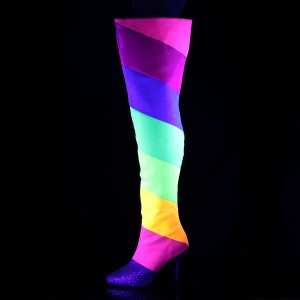 Brillare 10 cm DREAM-3012RBG Overknee Stivali da Drag Queen