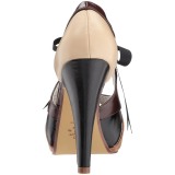 Brown 11,5 cm retro vintage BETTIE-19 Womens Shoes with High Heels