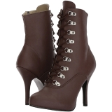 Brown Leatherette 12,5 cm EVE-106 big size ankle boots womens