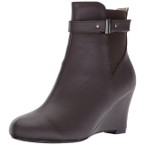 Brown Leatherette 7,5 cm KIMBERLY-102 big size ankle boots womens