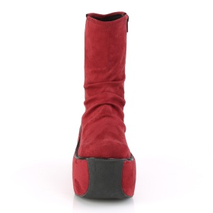 Burgundy Faux Suede 9 cm VIOLET-100 demonia ankle boots platform