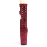 Burgundy Vegan 23 cm INFINITY-1020FS extrem platform high heels ankle boots