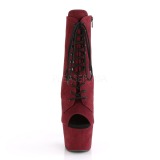 Burgundy faux suede 18 cm ADORE-1021FS Pole dancing ankle boots