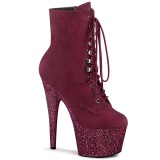 Burgundy glitter 18 cm ADORE-1020FSMG Exotic pole dance ankle boots