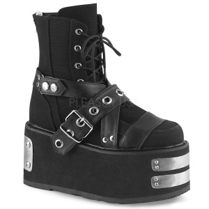 Canvas 9 cm DAMNED-116 demonia ankle boots platform