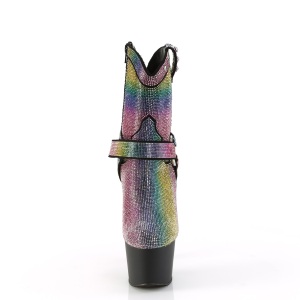 Colorati strass stivaletti texani e cowboy plateau tacco 18 cm ADORE-1029RS