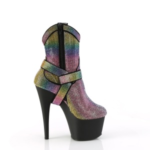 Colorati strass stivaletti texani e cowboy plateau tacco 18 cm ADORE-1029RS