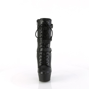 DELIGHT-1043 - 15 cm platform high heel boots vegan black