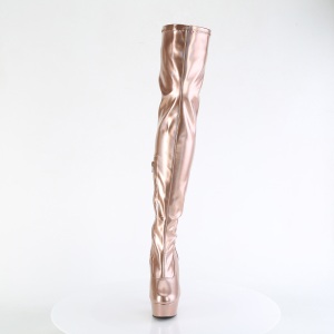 Dorato 15 cm DELIGHT-3000HWR Ologramma stivali overknee piattaforma exotic pole