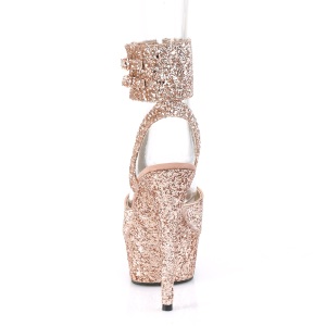 Dorato Brillare 15 cm DELIGHT-691LG Sandali piattaforma con cinturini alla caviglia