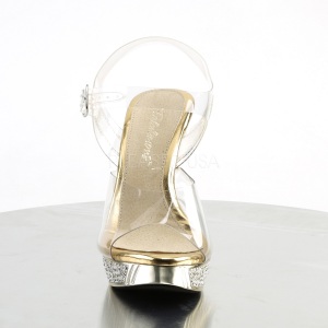 Dorato Strass 12 cm ELEGANT-408 Plateau Sandali Tacco Altissimo