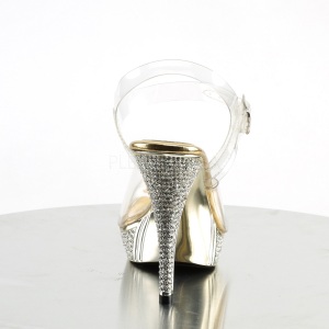 Dorato Strass 12 cm ELEGANT-408 Plateau Sandali Tacco Altissimo