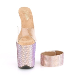 Dorato strass 20 cm BEJEWELED-812RS Sandali piattaforma con polsino alla caviglia