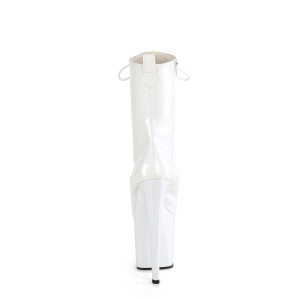 ENCHANT-1040 19 cm pleaser stivaletti tacco alto plateau bianche