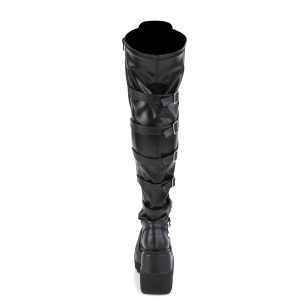Ecopelle 11,5 cm SHAKER-350 plateau zeppa stivali alti con tacco