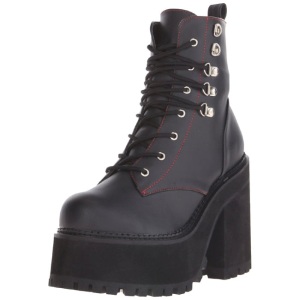 Ecopelle 12 cm ASSAULT-100 lolita gotico stivaletti suola spessa