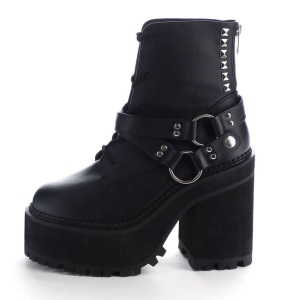 Ecopelle 12 cm ASSAULT-101 lolita gotico stivaletti suola spessa