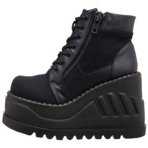 Ecopelle 12 cm STOMP-10 stivaletti lolita gotico con suola zeppa