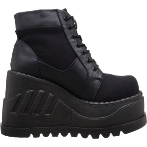 Ecopelle 12 cm STOMP-10 stivaletti lolita gotico con suola zeppa