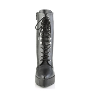 Ecopelle 13,5 cm INDULGE-1020 feticcio stivaletti con tacchi a spillo neri