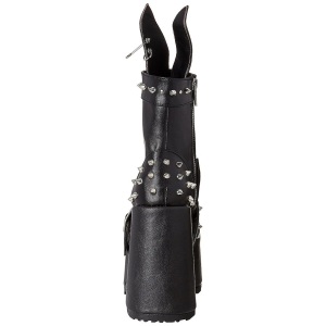 Ecopelle 13 cm DEMONIA CAMEL-202 stivaletti gotico con rivetti