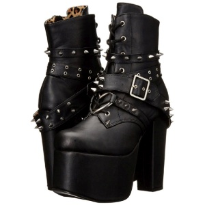 Ecopelle 14 cm TORMENT-700 lolita gotico stivaletti suola spessa