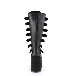 Ecopelle 14 cm demoniacult stivali plateau elasticizzati con gambale largo