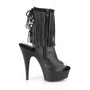 Ecopelle 15 cm DELIGHT-1018RSF stivaletti con frange donna tacco alto