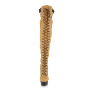 Ecopelle 15 cm DELIGHT-3000TL stivali sopra il ginocchio con lacci