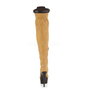 Ecopelle 15 cm DELIGHT-3000TL stivali sopra il ginocchio con lacci