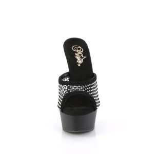 Ecopelle 15 cm DELIGHT-601-6RM ciabatta tacco alto neri