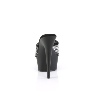 Ecopelle 15 cm DELIGHT-601-6RM ciabatta tacco alto neri