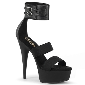 Ecopelle 15 cm DELIGHT-672 Sandali piattaforma con cinturini alla caviglia