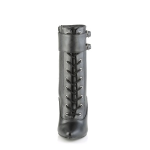 Ecopelle 15 cm DOMINA-1023 feticcio stivaletti con tacchi a spillo neri