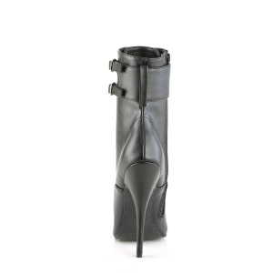 Ecopelle 15 cm DOMINA-1023 feticcio stivaletti con tacchi a spillo neri