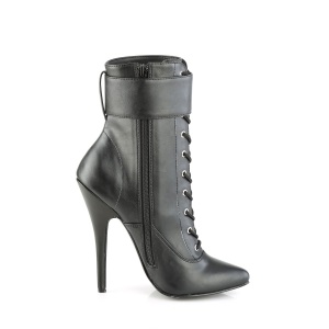 Ecopelle 15 cm DOMINA-1023 feticcio stivaletti con tacchi a spillo neri