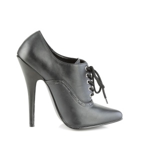 Ecopelle 15 cm DOMINA-460 scarpe dcollet oxford stringate nere