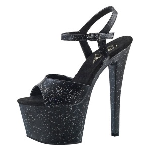 Ecopelle 18 cm Pleaser SKY-309MMG scintillare sandali con tacco