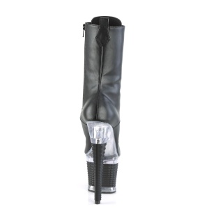 Ecopelle 18 cm SPECTATOR-1040 Stivali alla caviglia e plateau con stringati in nero