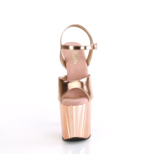 Ecopelle 19 cm ENCHANT-709 oro dorato rosa scarpe pleaser con tacchi alti